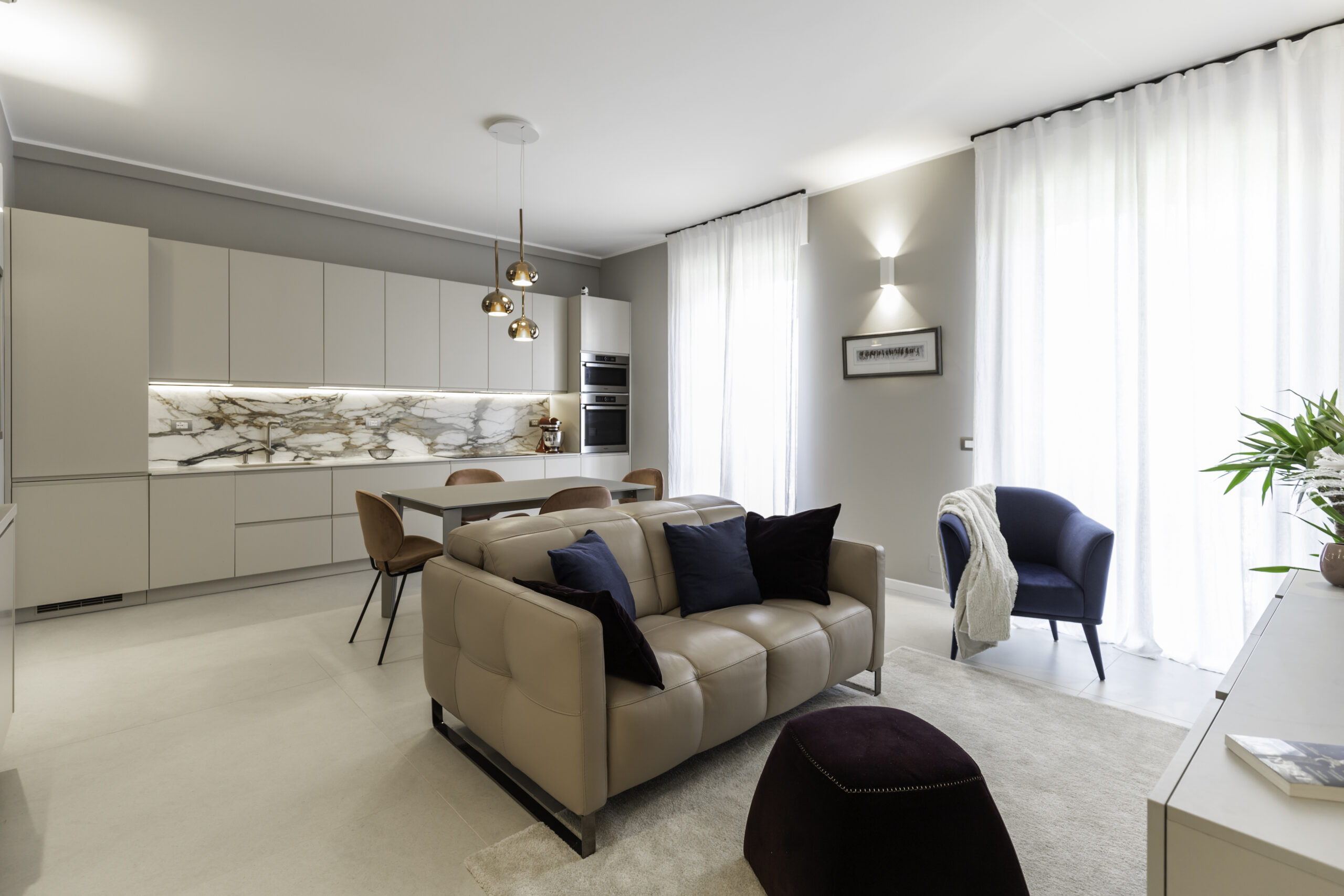 Zona Living open space dai toni neutri